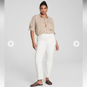 SPANX Slim Straight Off-White Denim Pants